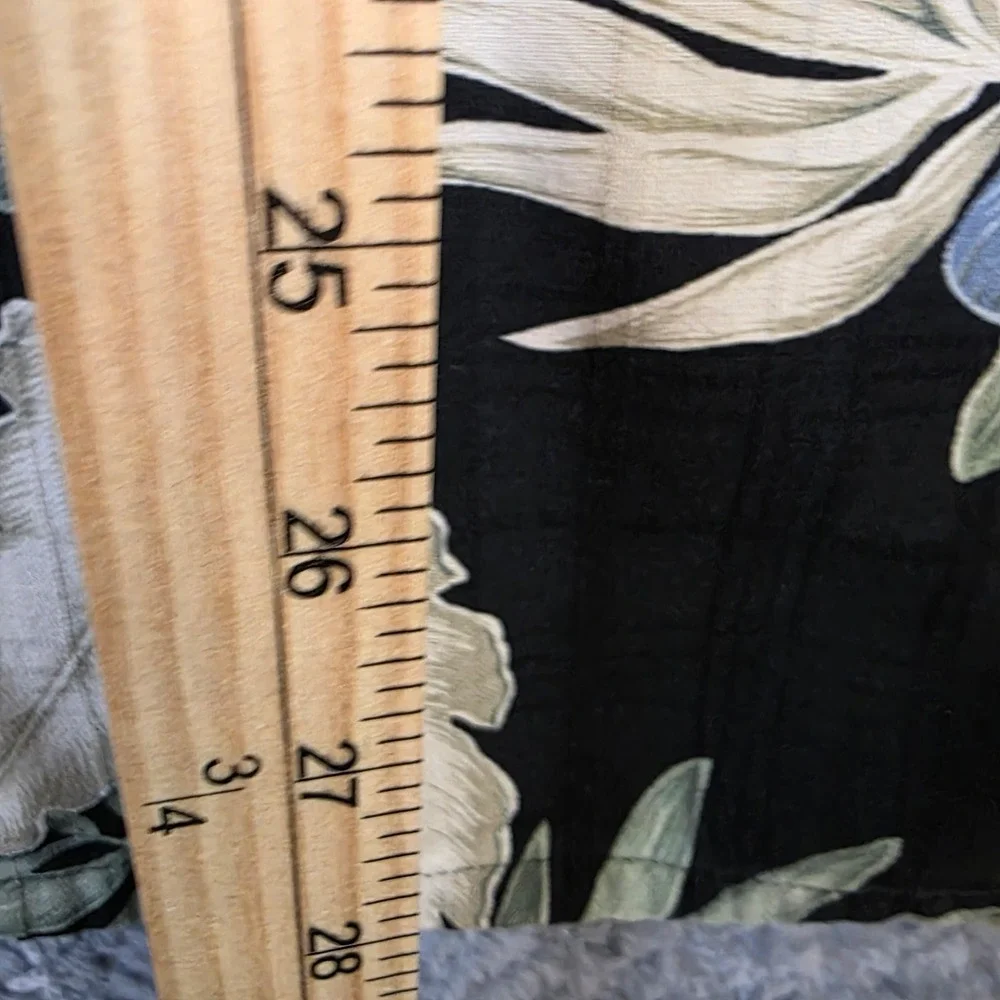 Banana‎ Cabana Hawaiian Shirt Mens XXL 100% Silk Black Floral Aloha Short Sleeve - Picture 5 of 8